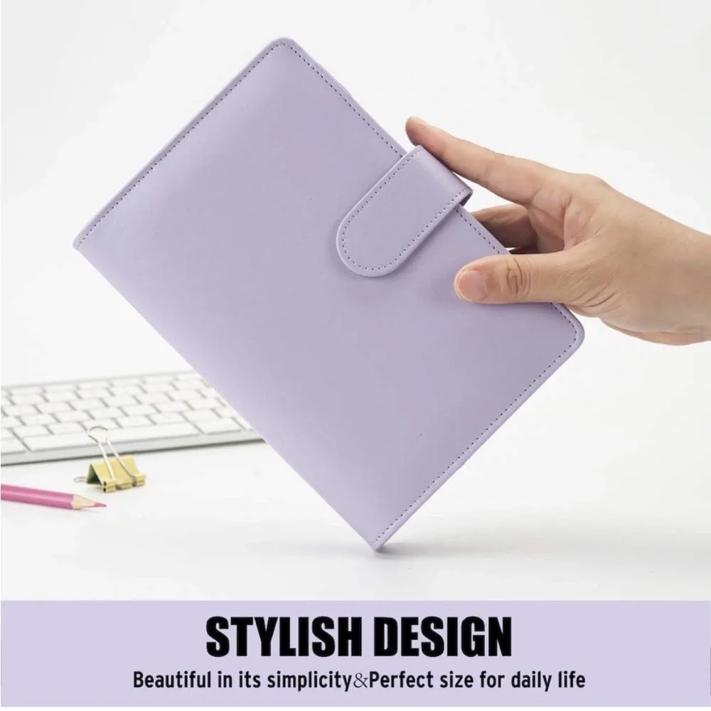 NWT A6 Notebook agenda budgeting purple lavender Binder